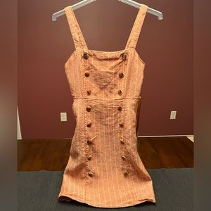 Peach, stripped sundress with buttons